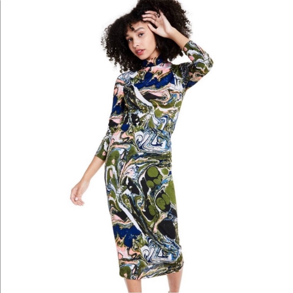 Rachel Comey x Target Olive Green Blue Pink Marble Midi Skirt